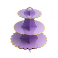 3 Layer Round Cupcake Stand Foldable Cardboard Dessert Display Stand