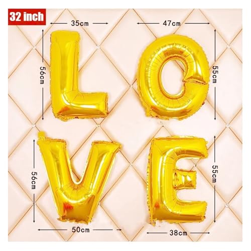 26Pcs Rose Gold Letter Balloons 16 Inch Foil Alphabet Number Party Decor