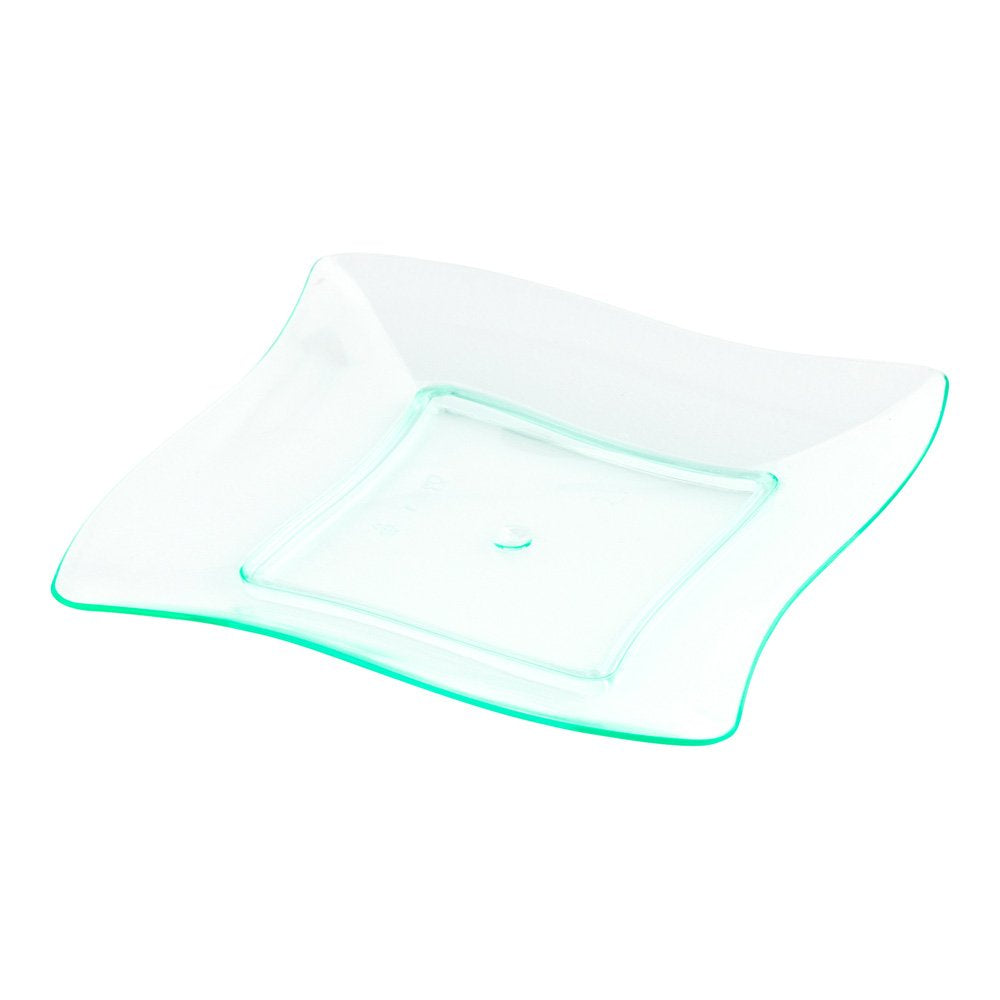 Disposable Dessert Plates and Cake Forks Set 200 Pcs Seagreen