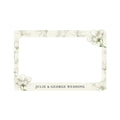 Personalized White Gardenia Wedding Photo Booth Frame Custom PVC Prop