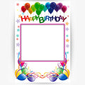 Happy Birthday Photo Booth Selfie Frame Party Prop White 2 x 3Ft