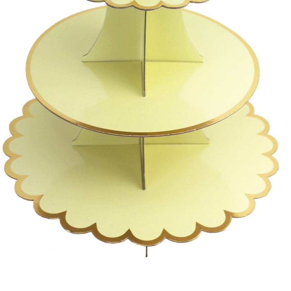 3 Layer Round Cupcake Stand Foldable Cardboard Dessert Display Stand