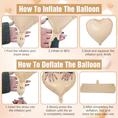 10Pcs Heart Foil Balloons