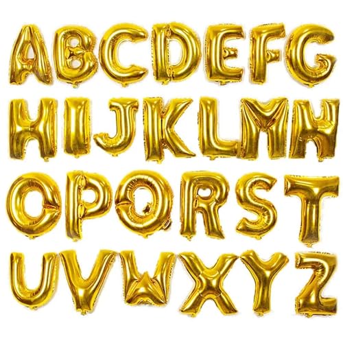 26Pcs Rose Gold Letter Balloons 16 Inch Foil Alphabet Number Party Decor