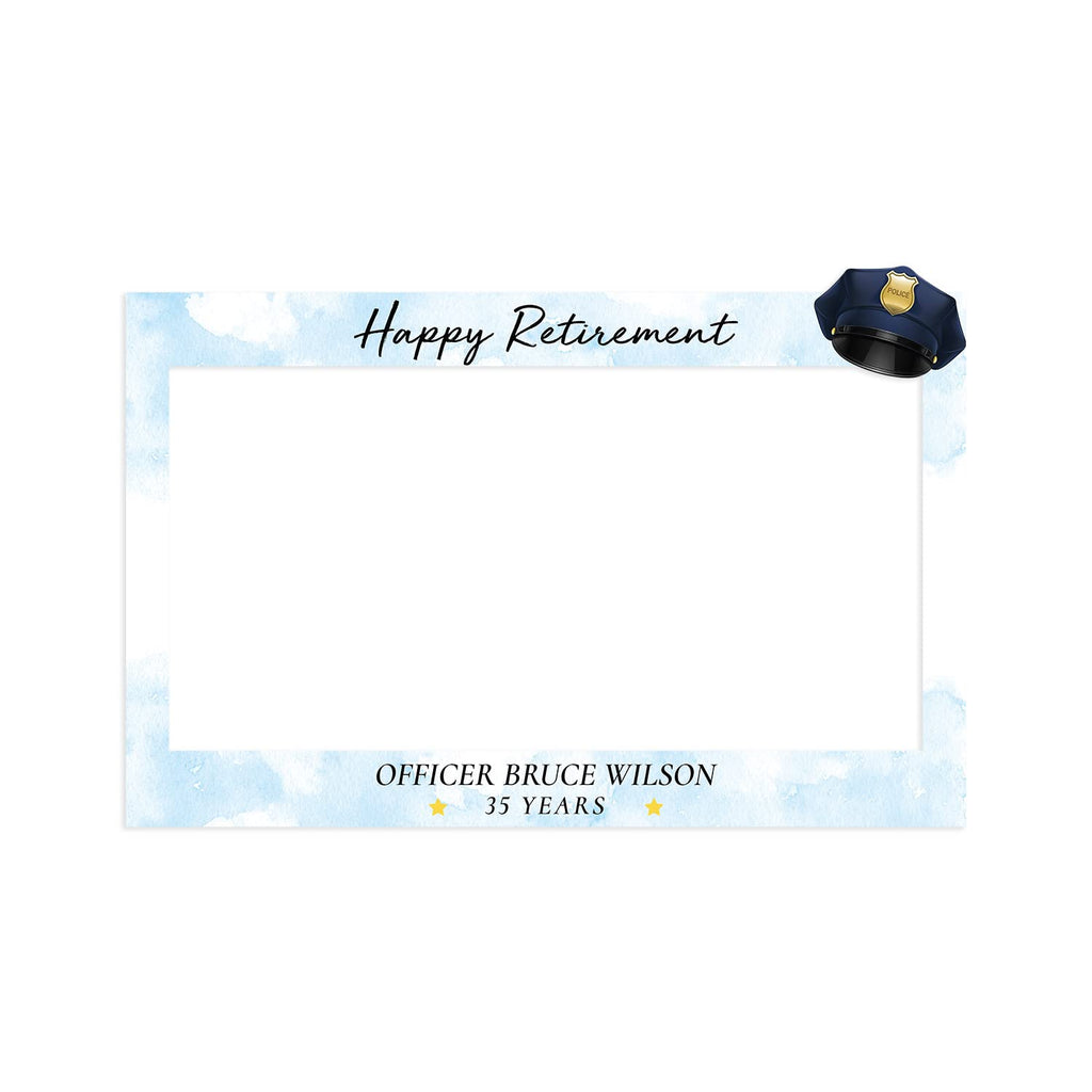 Personalized Police Retirement Photo Booth Frame Custom PVC Party Prop