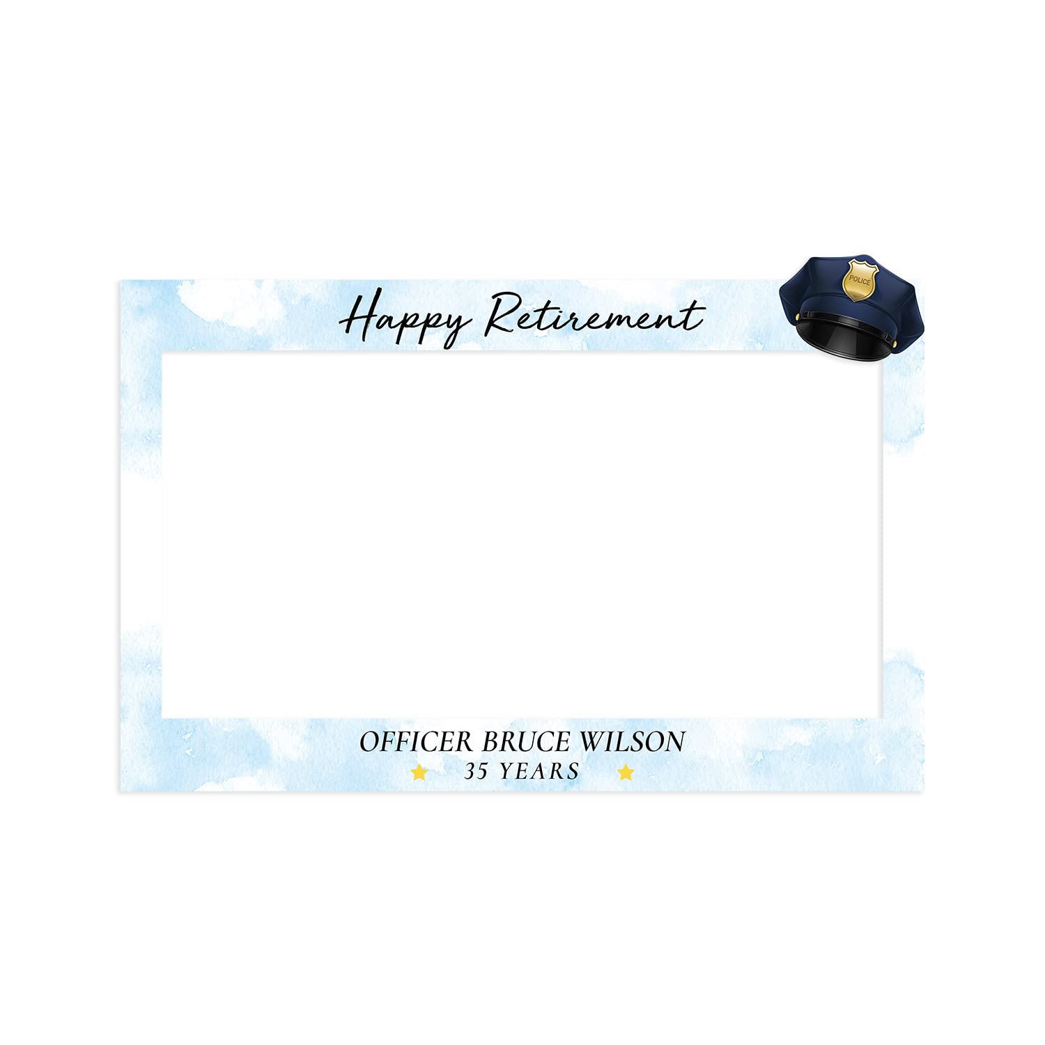 Personalized Police Retirement Photo Booth Frame Custom PVC Party Prop
