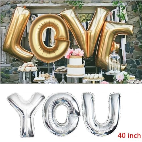 26Pcs Rose Gold Letter Balloons 16 Inch Foil Alphabet Number Party Decor