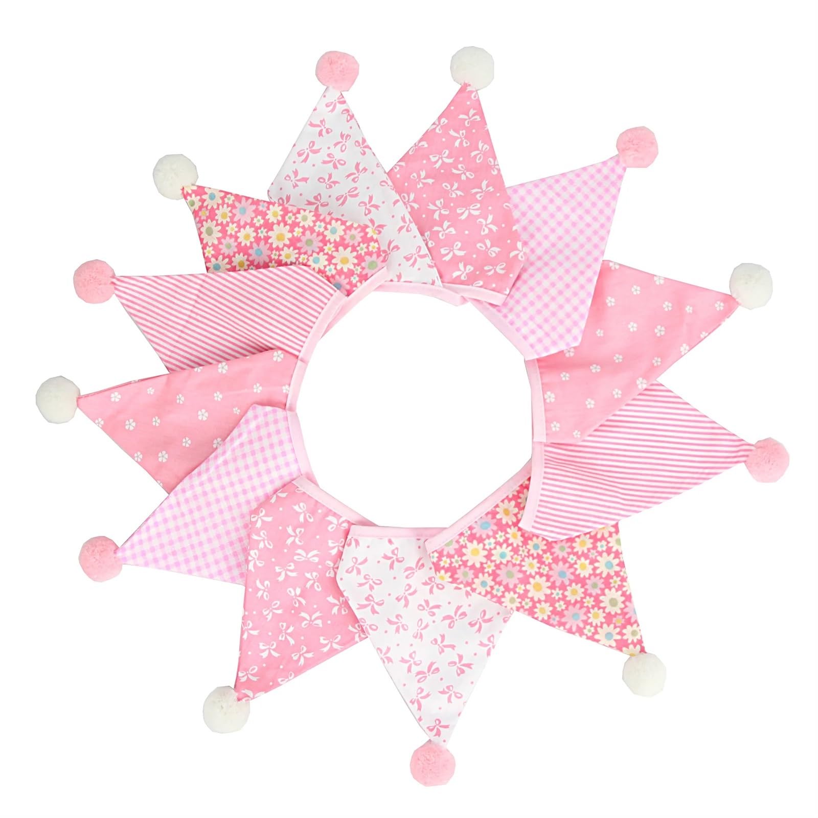 Multicolor Double Layer Triangle Bunting Banner 3.2M 12 Flags 17Cm