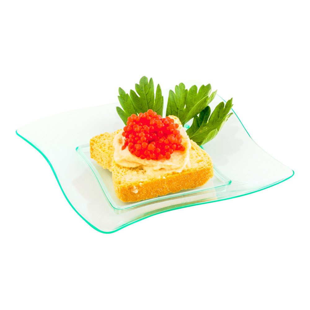 Disposable Dessert Plates and Cake Forks Set 200 Pcs Seagreen