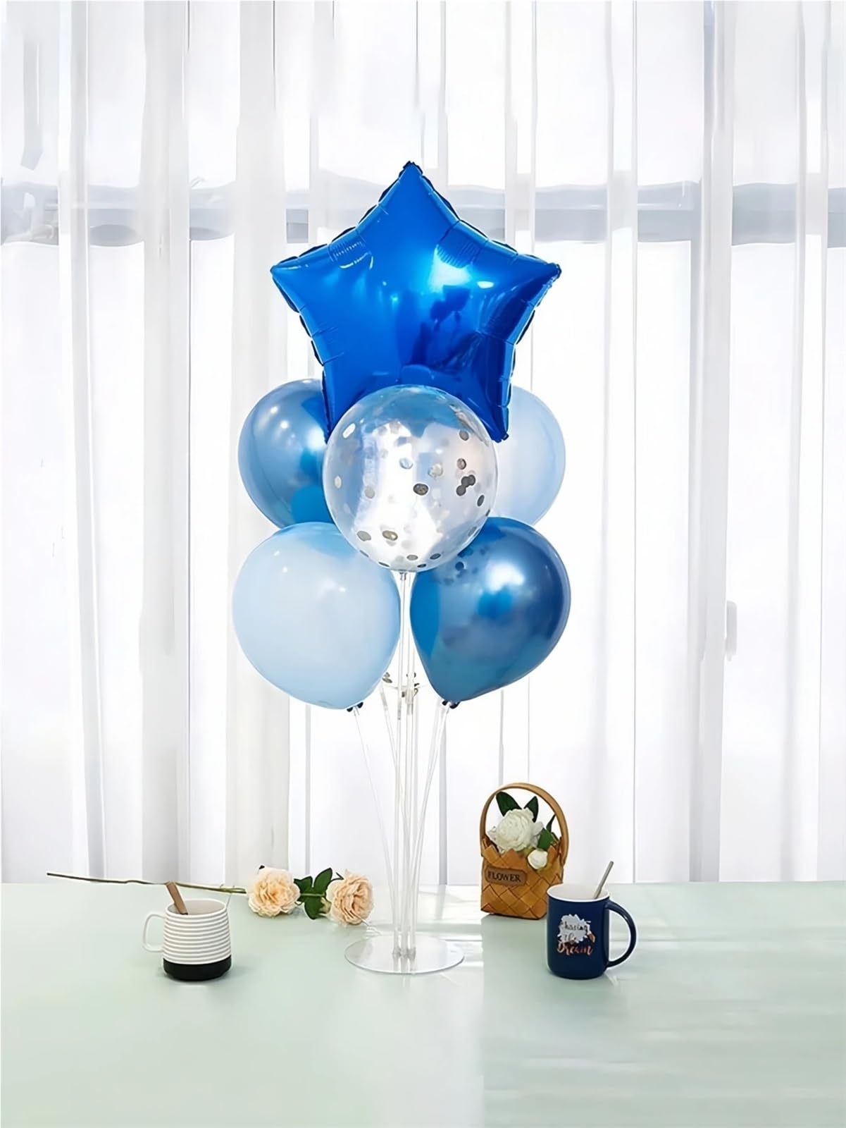 Balloon Holder Sticks with Bases 12 Pcs Party Decoration Set