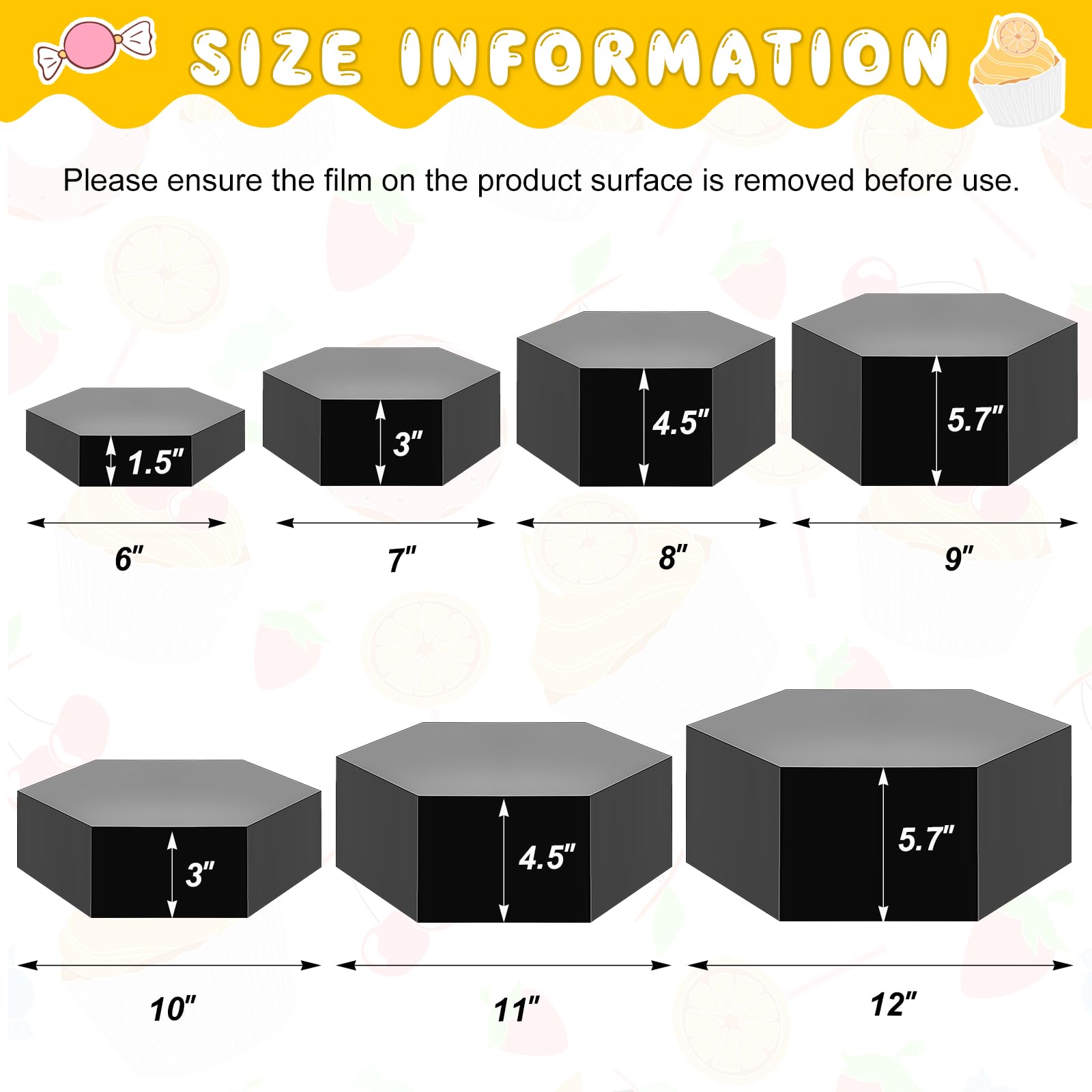 Acrylic Buffet Display Riser Set 7 Pcs Dessert Table Stand