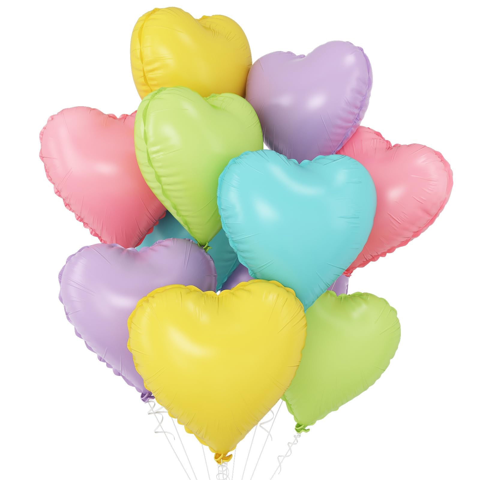 10Pcs Heart Foil Balloons