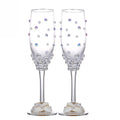 Bride and Groom Pearl Champagne Glass Set 2 Piece Wedding Toasting Gift Set