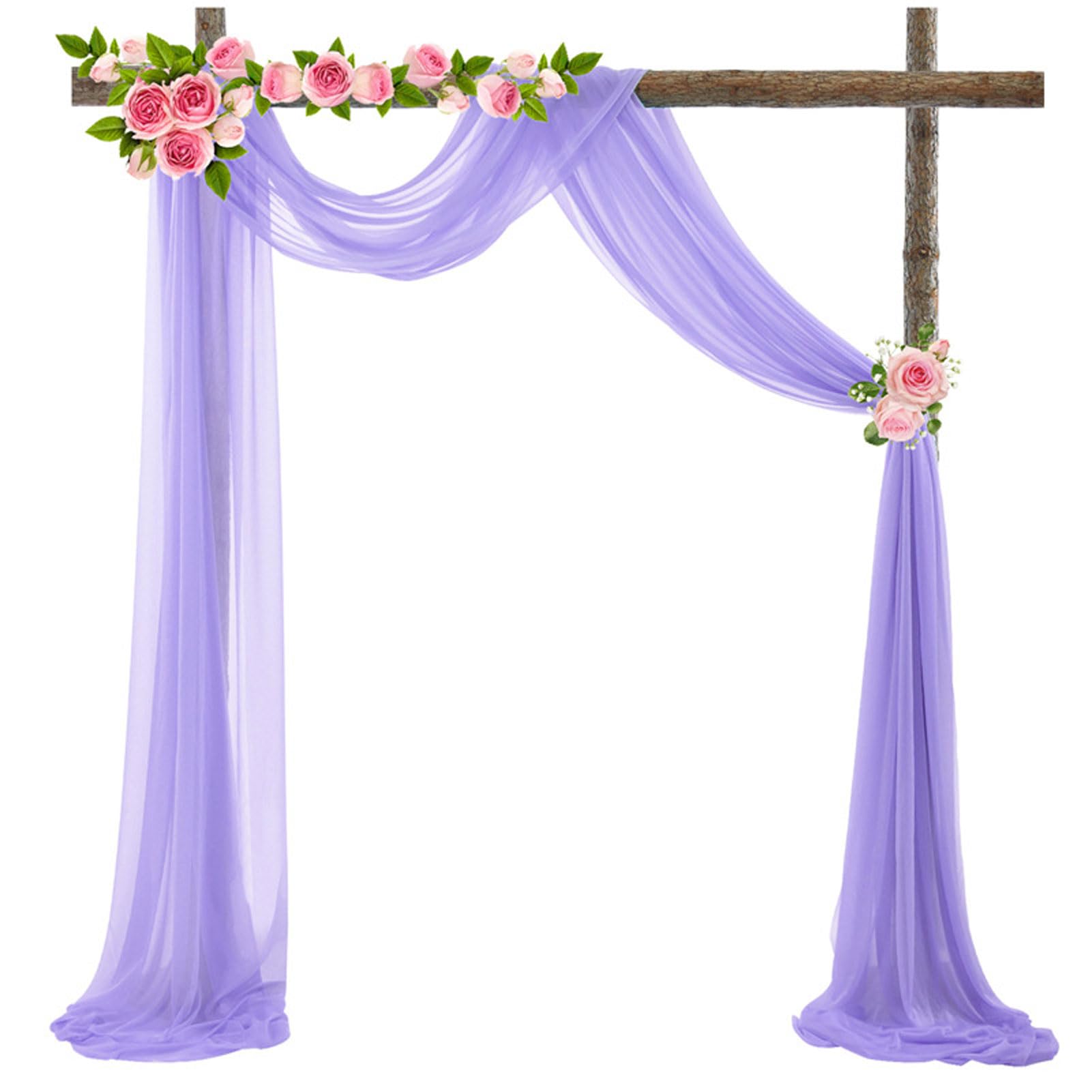 Extra Long Sheer Chiffon Backdrop Curtain 5 x 1000Cm Wedding Arch Drape