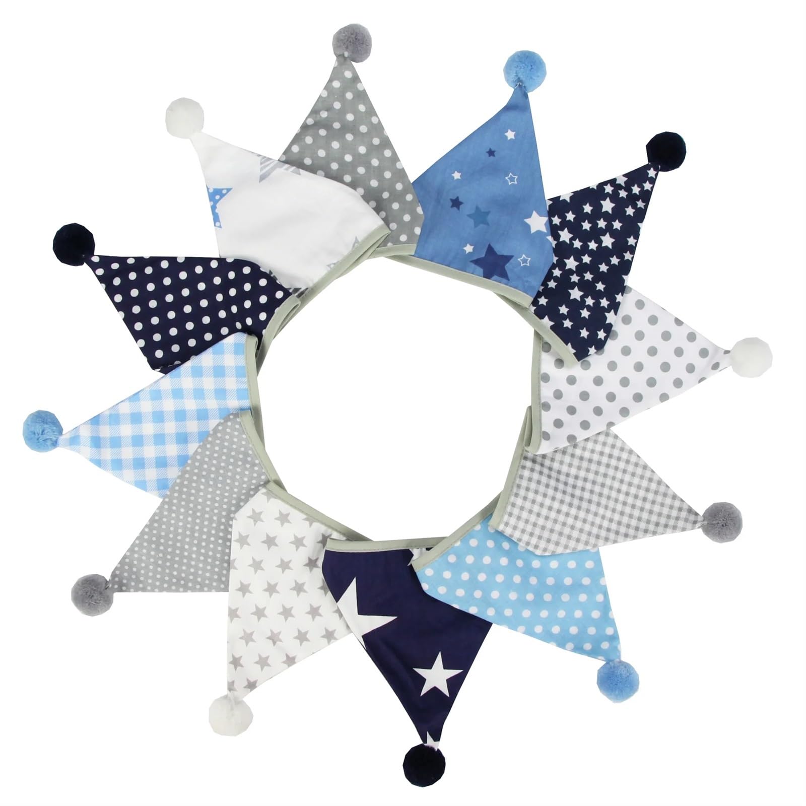 Multicolor Double Layer Triangle Bunting Banner 3.2M 12 Flags 17Cm