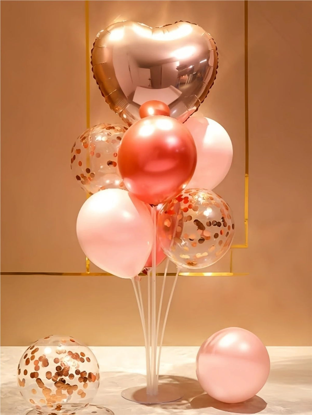 Balloon Holder Sticks with Bases 12 Pcs Party Decoration Set