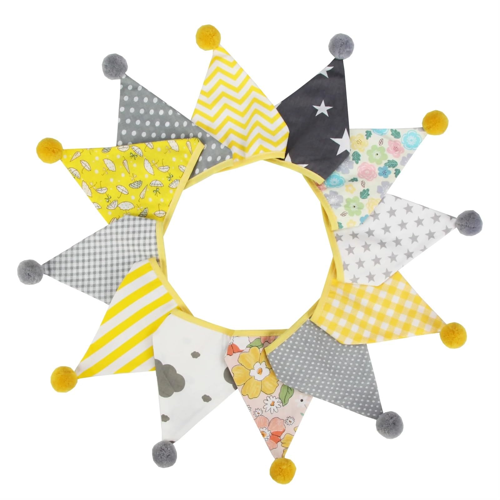 Multicolor Double Layer Triangle Bunting Banner 3.2M 12 Flags 17Cm