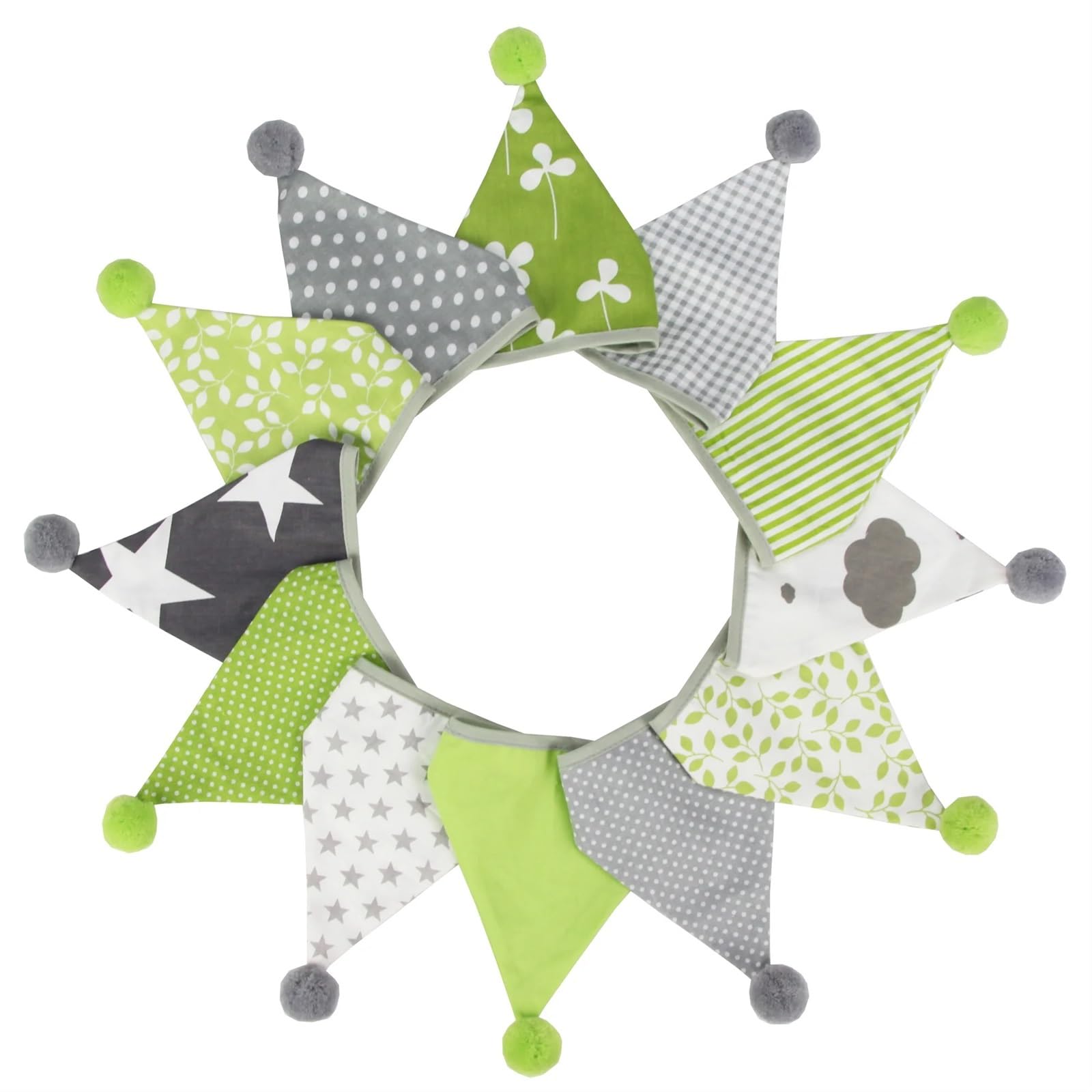 Multicolor Double Layer Triangle Bunting Banner 3.2M 12 Flags 17Cm