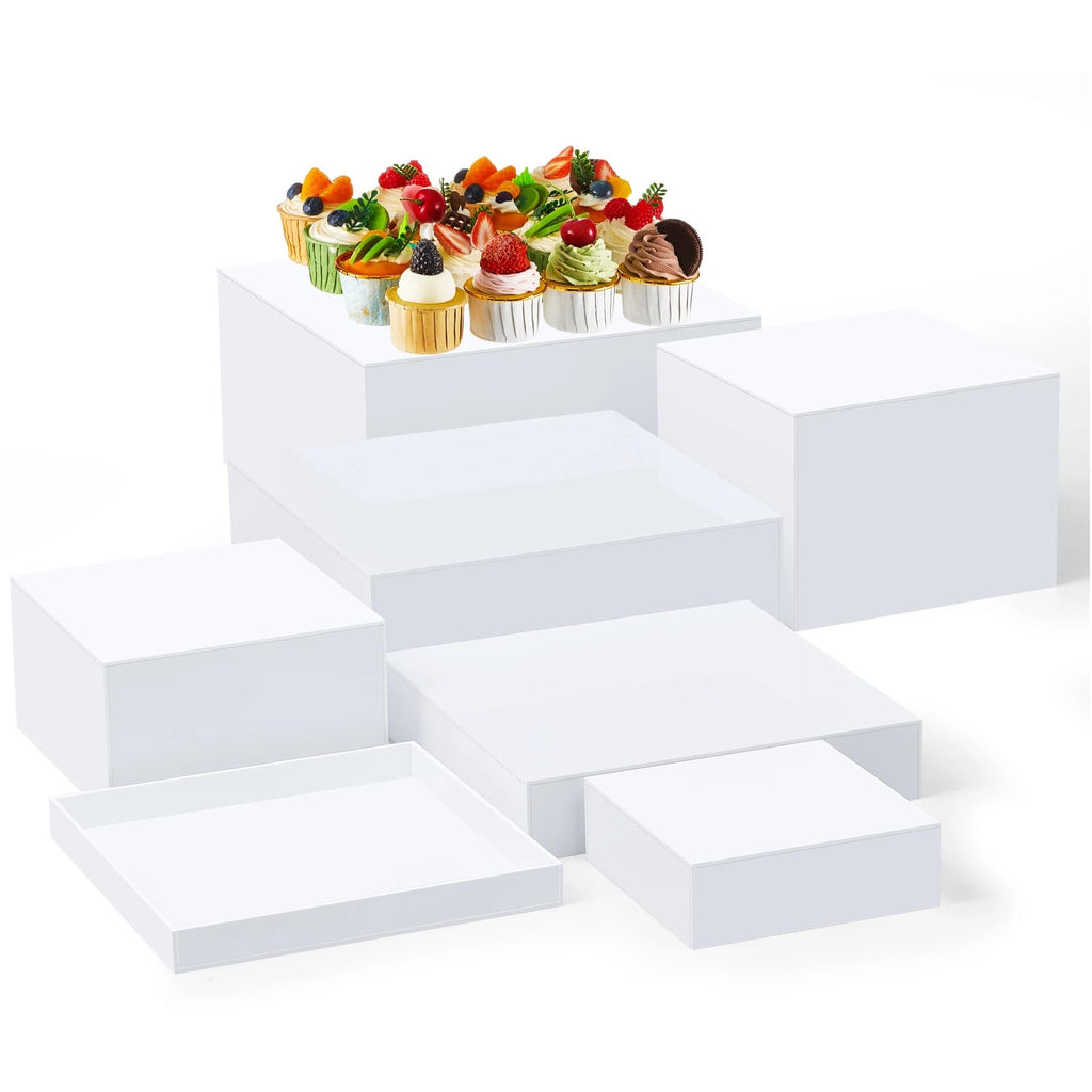 Acrylic Buffet Display Riser Set 7 Pcs Dessert Table Stand