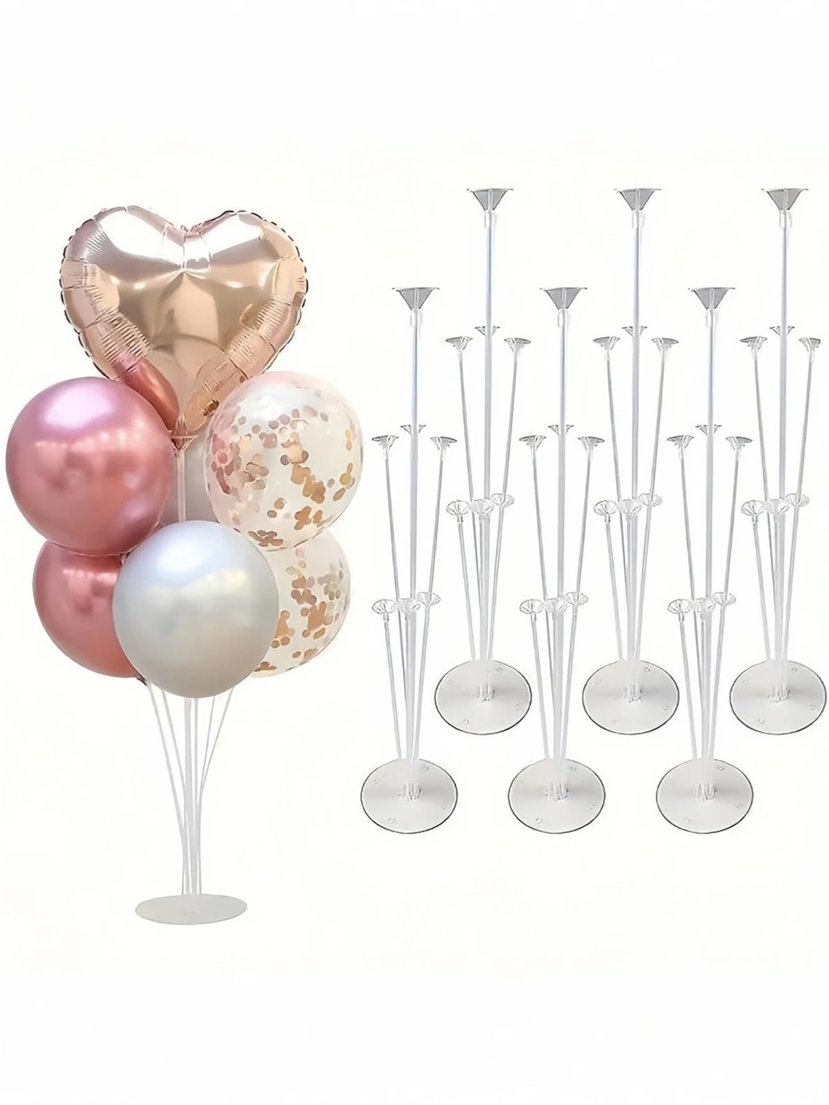 Balloon Holder Sticks with Bases 12 Pcs Party Decoration Set