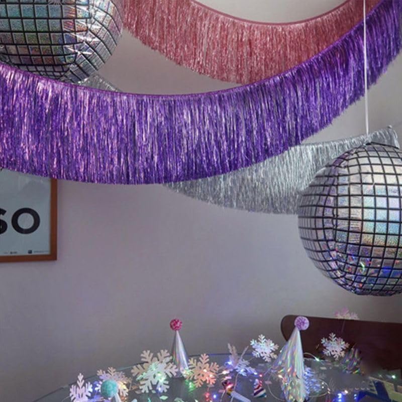 Foil Fringe Garland Wall Banner Pink 6 Pack 118 x 11.8 in