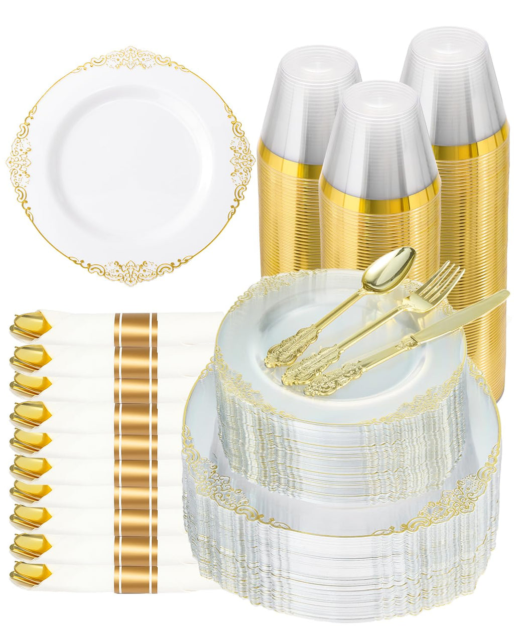 Goodluck Pre Rolled Plastic Dinnerware Set