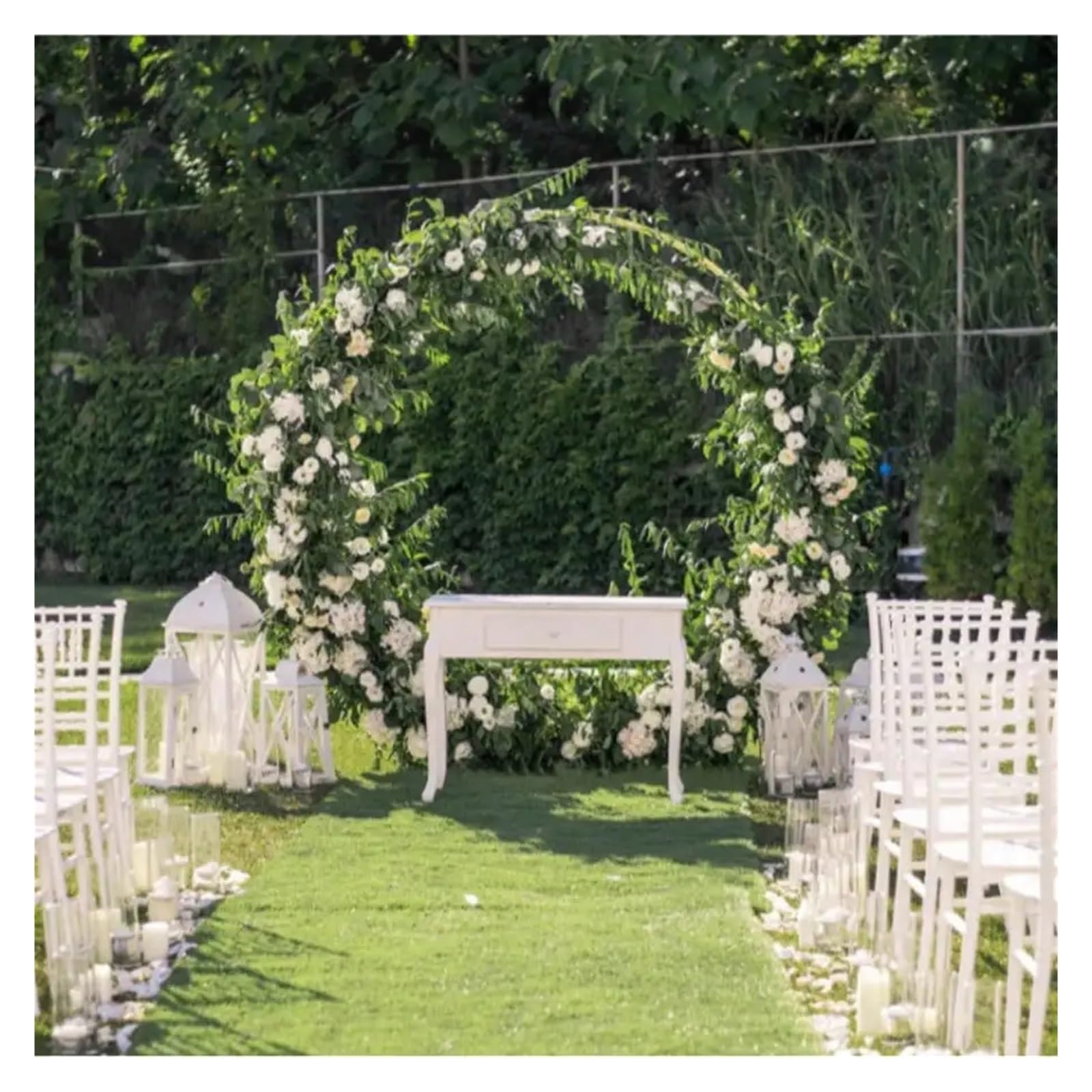 Round Balloon Arch Stand Kit Metal Circle Backdrop Stand with Storage Bag