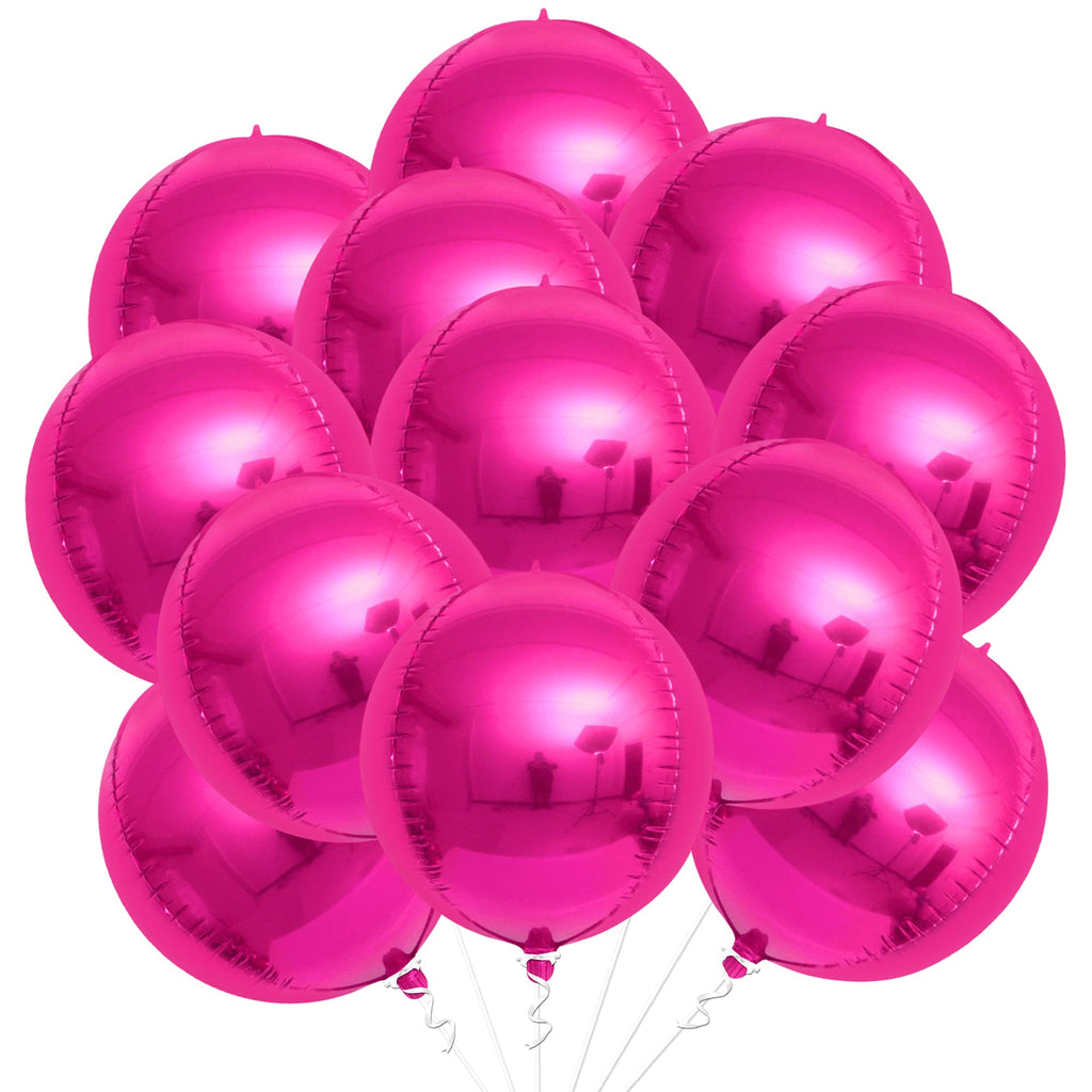 Hot Pink and Checkered Mylar Balloon Set 24 Pack Party Decoration