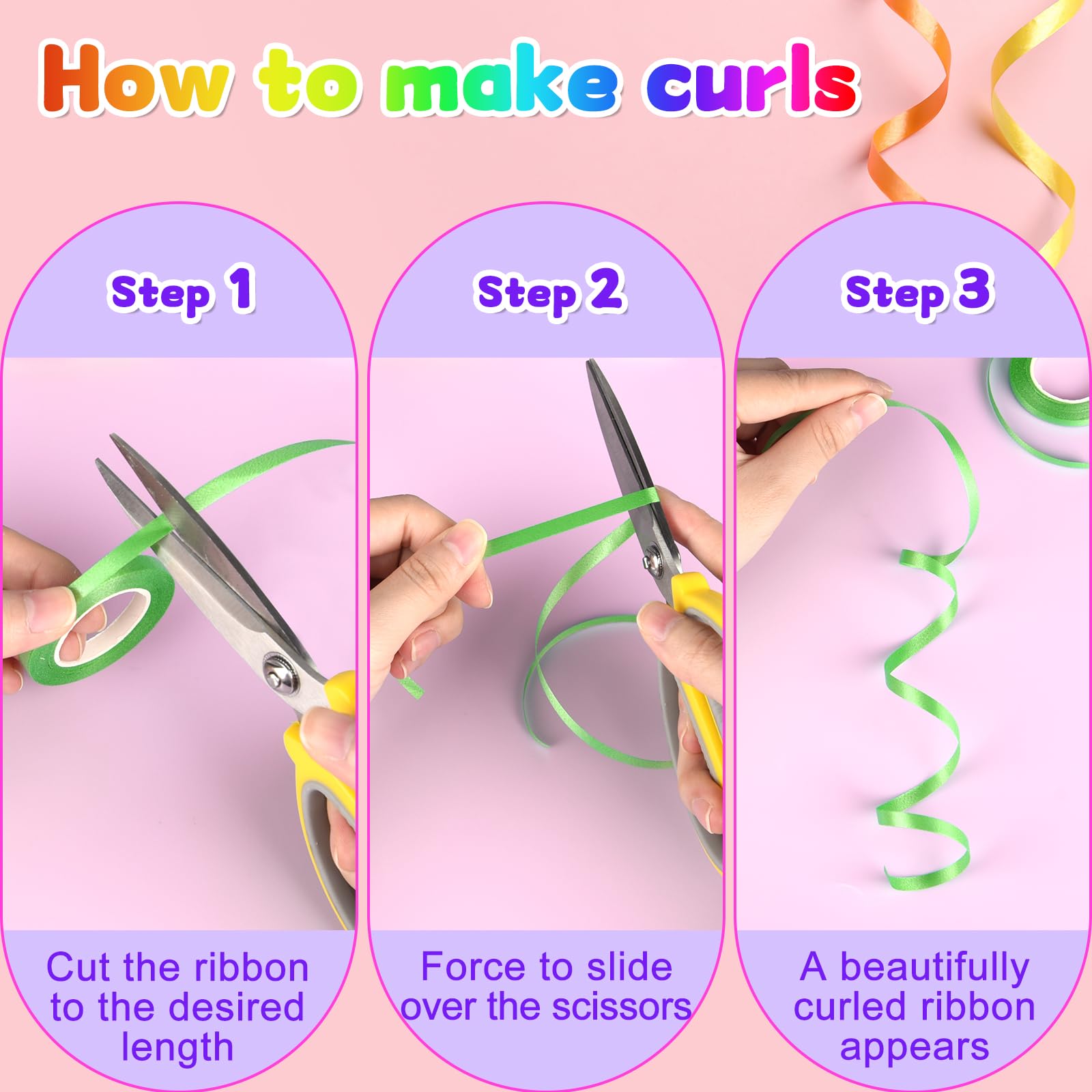 Curling Ribbon Assorted Colors 36 Rolls Gift Wrapping and Balloon Ribbon