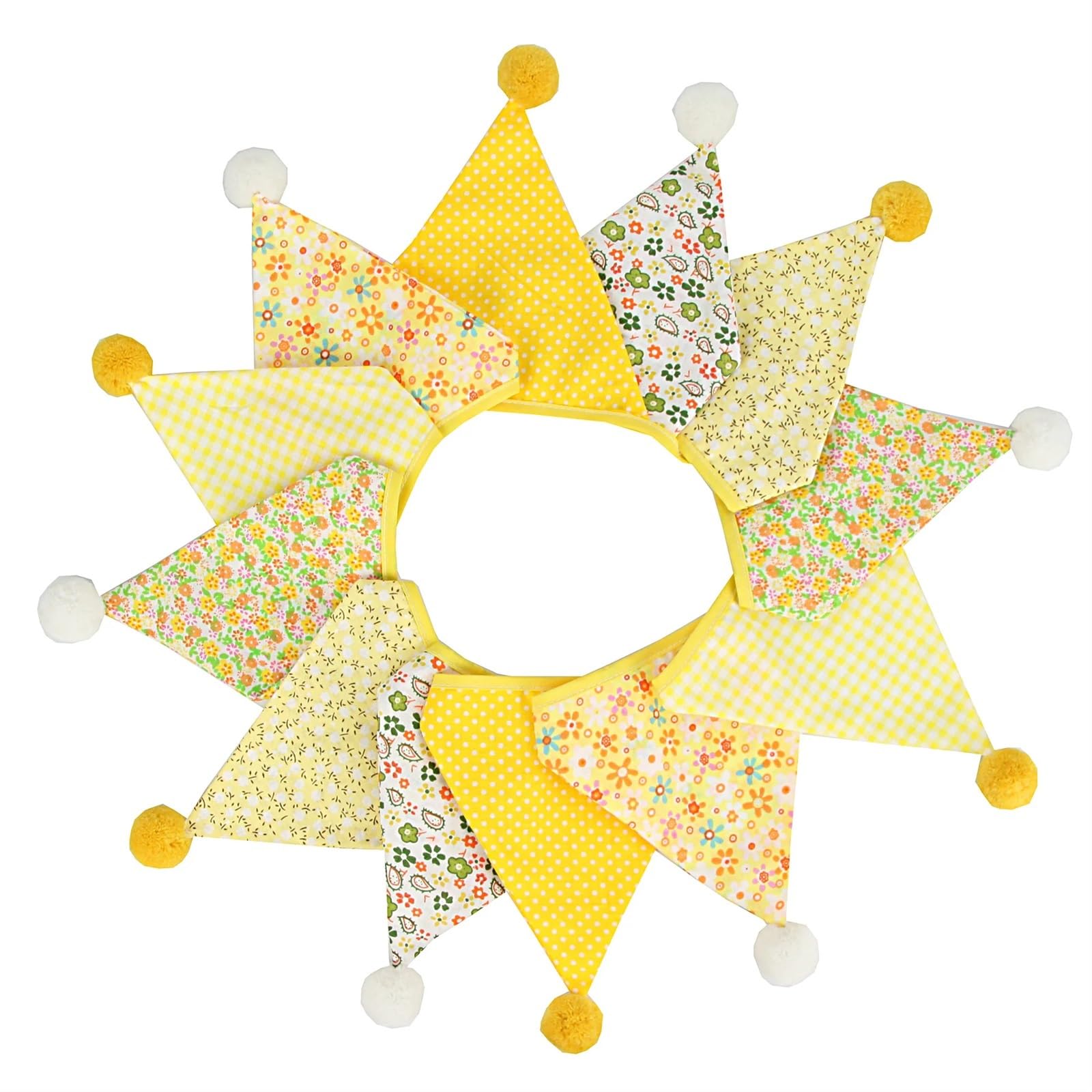Multicolor Double Layer Triangle Bunting Banner 3.2M 12 Flags 17Cm