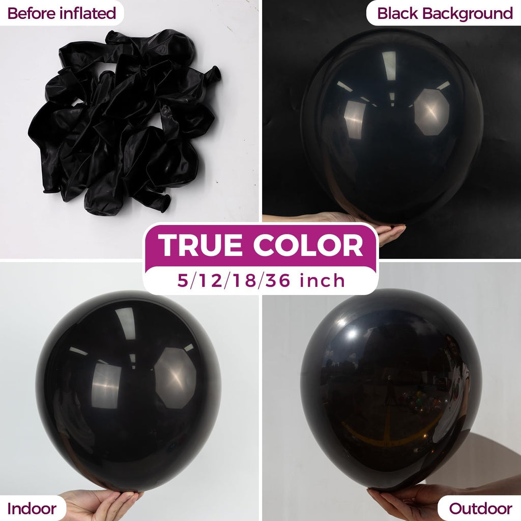 Black Latex Party Balloons 12 Inch 100 Pack