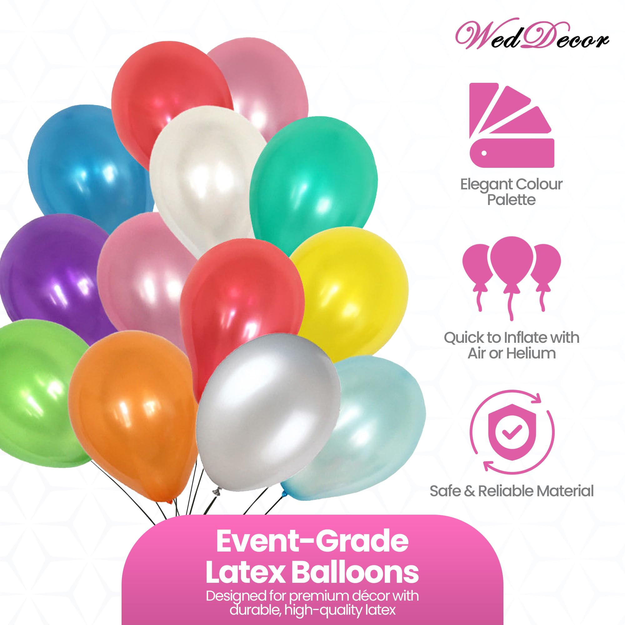 Assorted Latex Party Balloons 10 Inch 500 Pack Multicolor