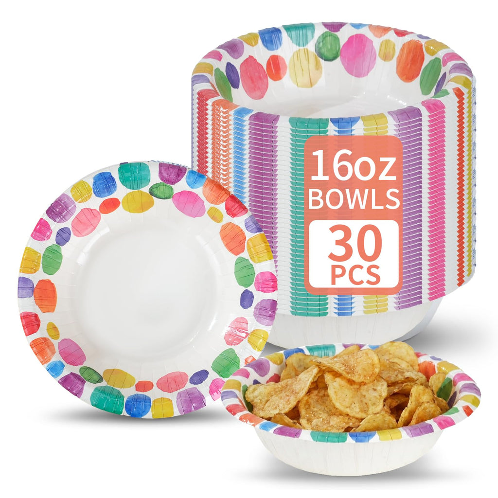 VIVAVENTURE 30 Count 8 oz Paper Bowls