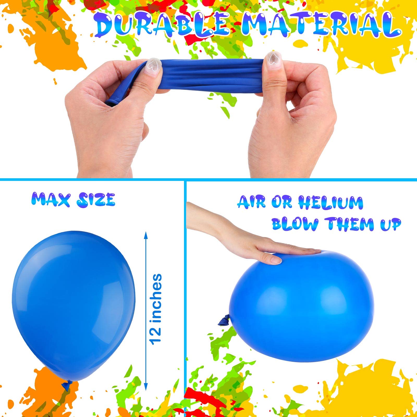 Assorted Rainbow Latex Balloons 12 Inch 1700 Pack