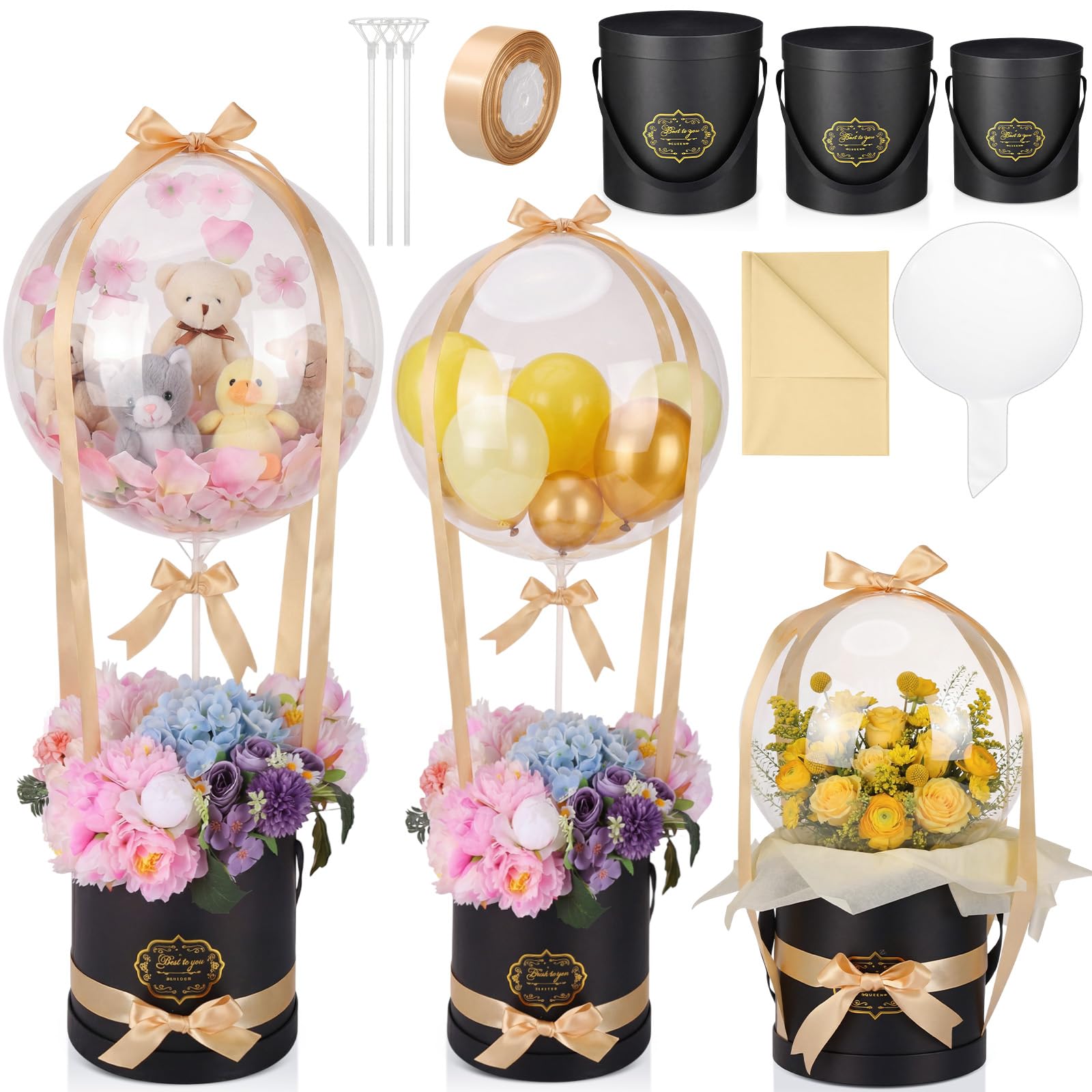 DIY Graduation Surprise Gift Box with Clear Bobo Balloons 3 Set