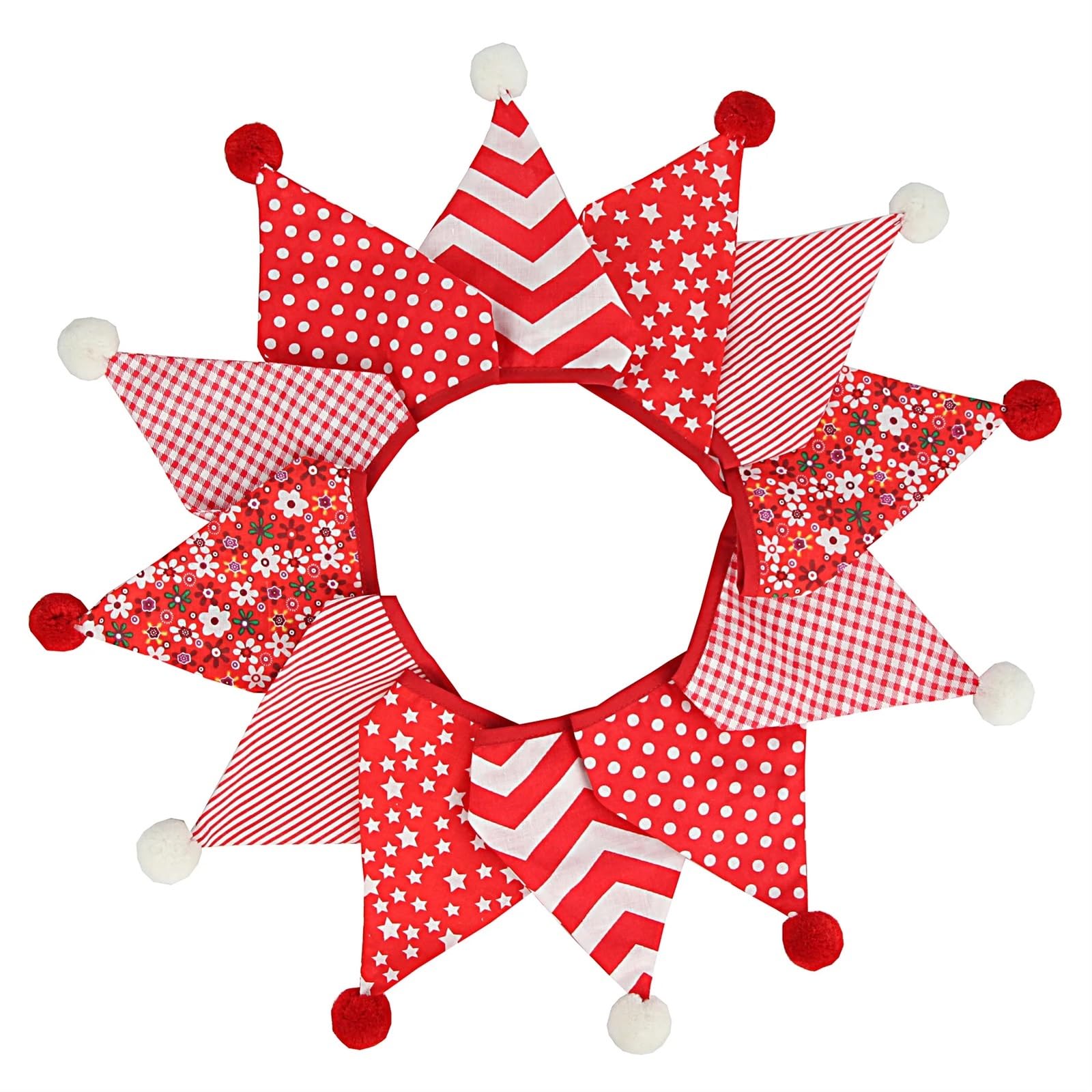 Multicolor Double Layer Triangle Bunting Banner 3.2M 12 Flags 17Cm