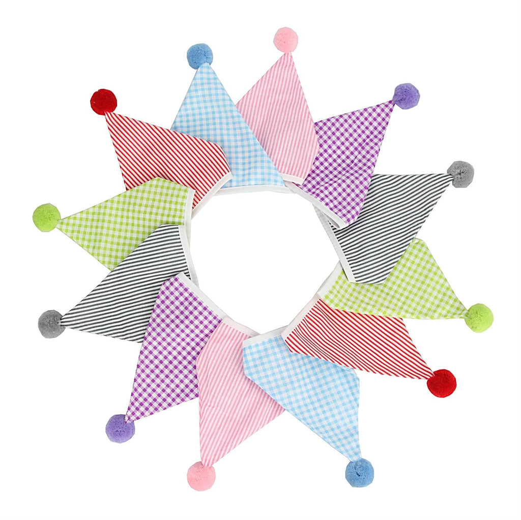 Multicolor Double Layer Triangle Bunting Banner 3.2M 12 Flags 17Cm