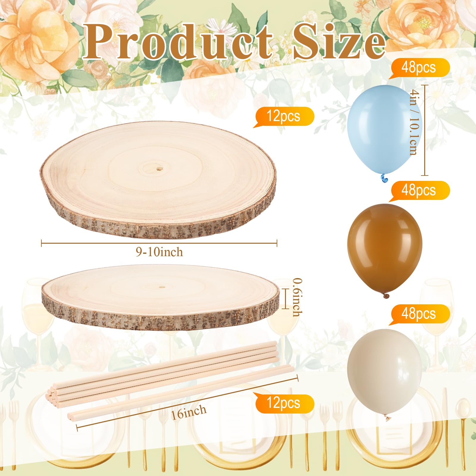 Baby Shower Wooden Centerpiece Table Decoration Kit 144 Pcs DIY Party Decor