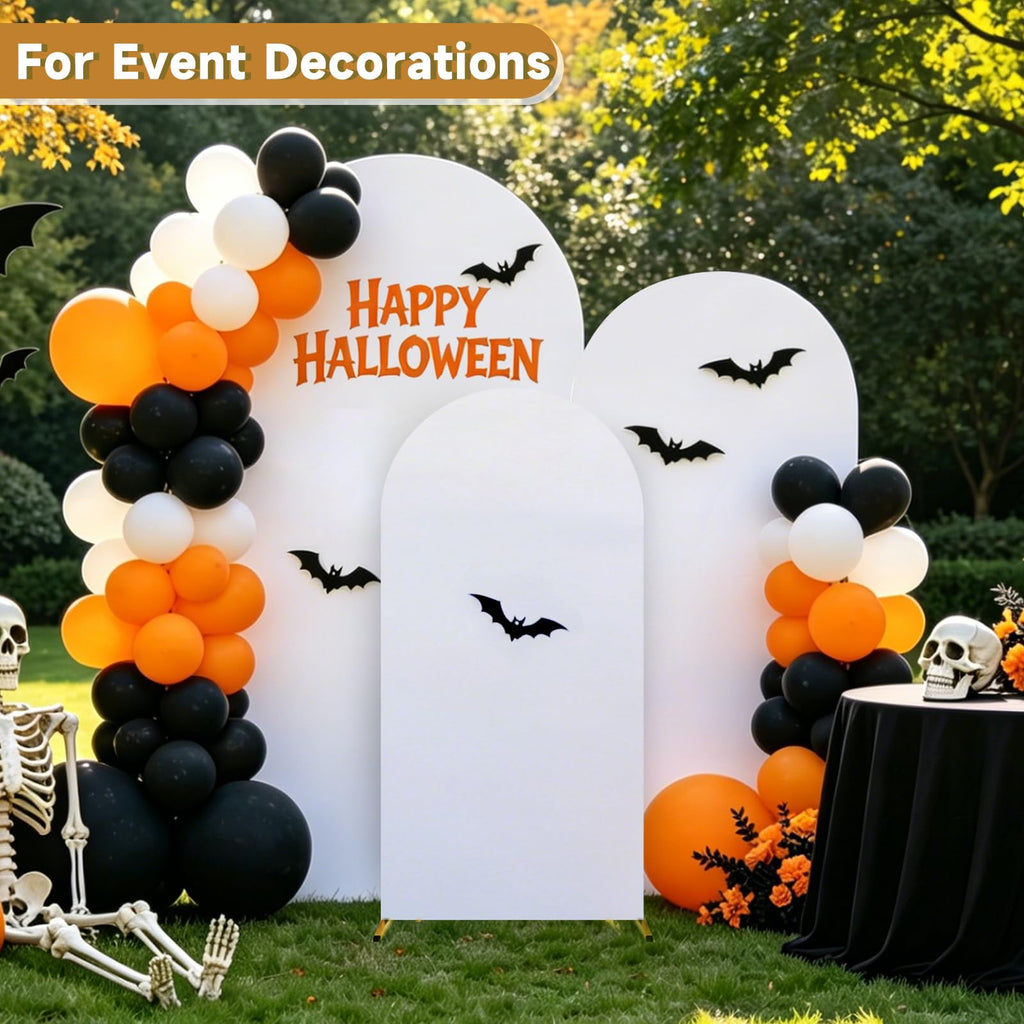Metal Arch Backdrop Stand Set with White Cover 4Ft 5Ft 6Ft