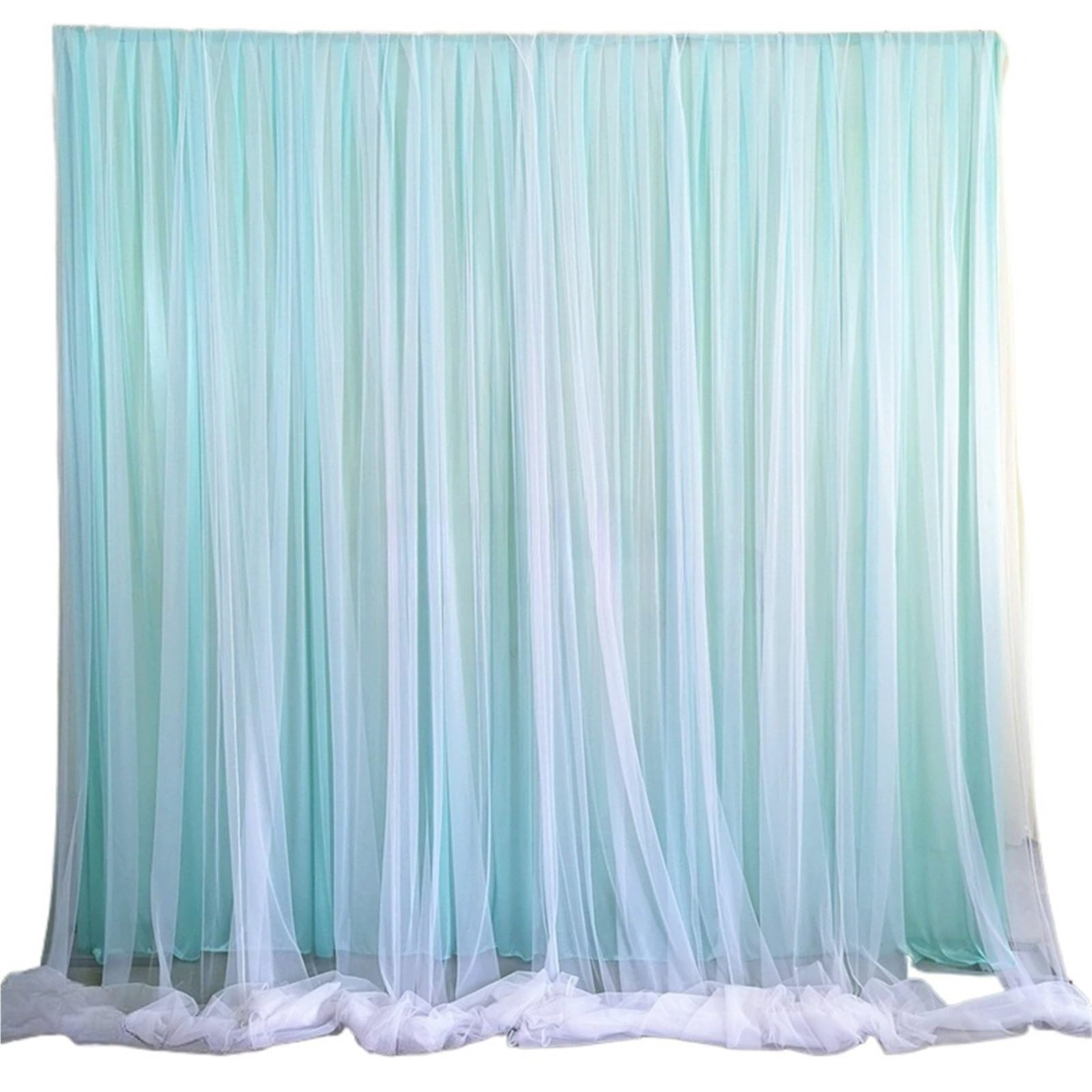 Light Blue Tulle Backdrop Curtain 4 x 8M 13 x 26Ft Party Decoration
