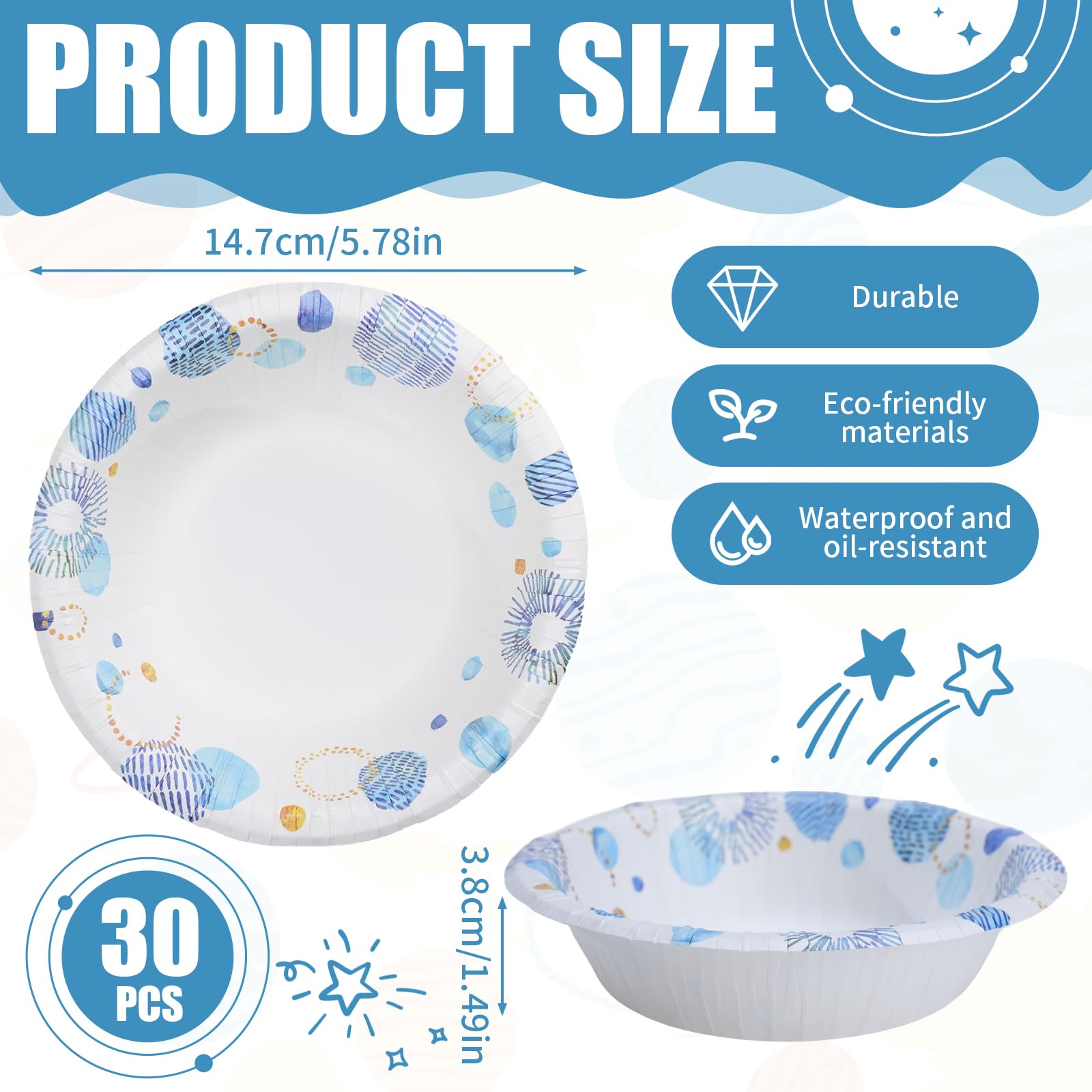 VIVAVENTURE 30 Count 8 oz Paper Bowls