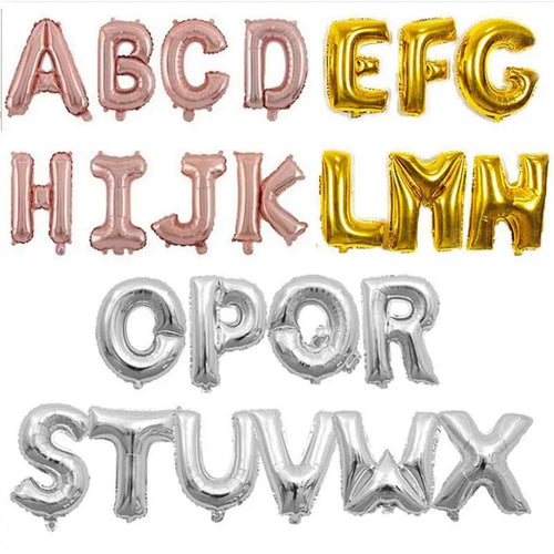 26Pcs Rose Gold Letter Balloons 16 Inch Foil Alphabet Number Party Decor