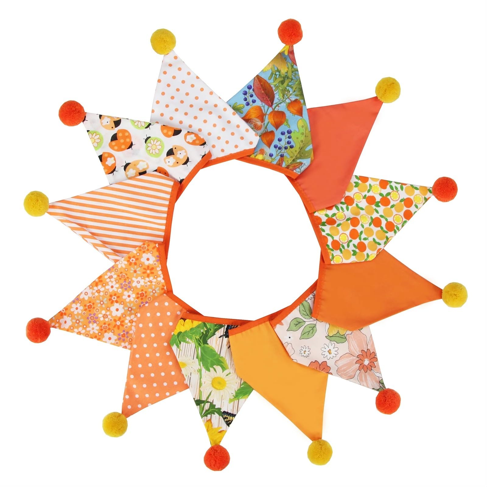 Multicolor Double Layer Triangle Bunting Banner 3.2M 12 Flags 17Cm