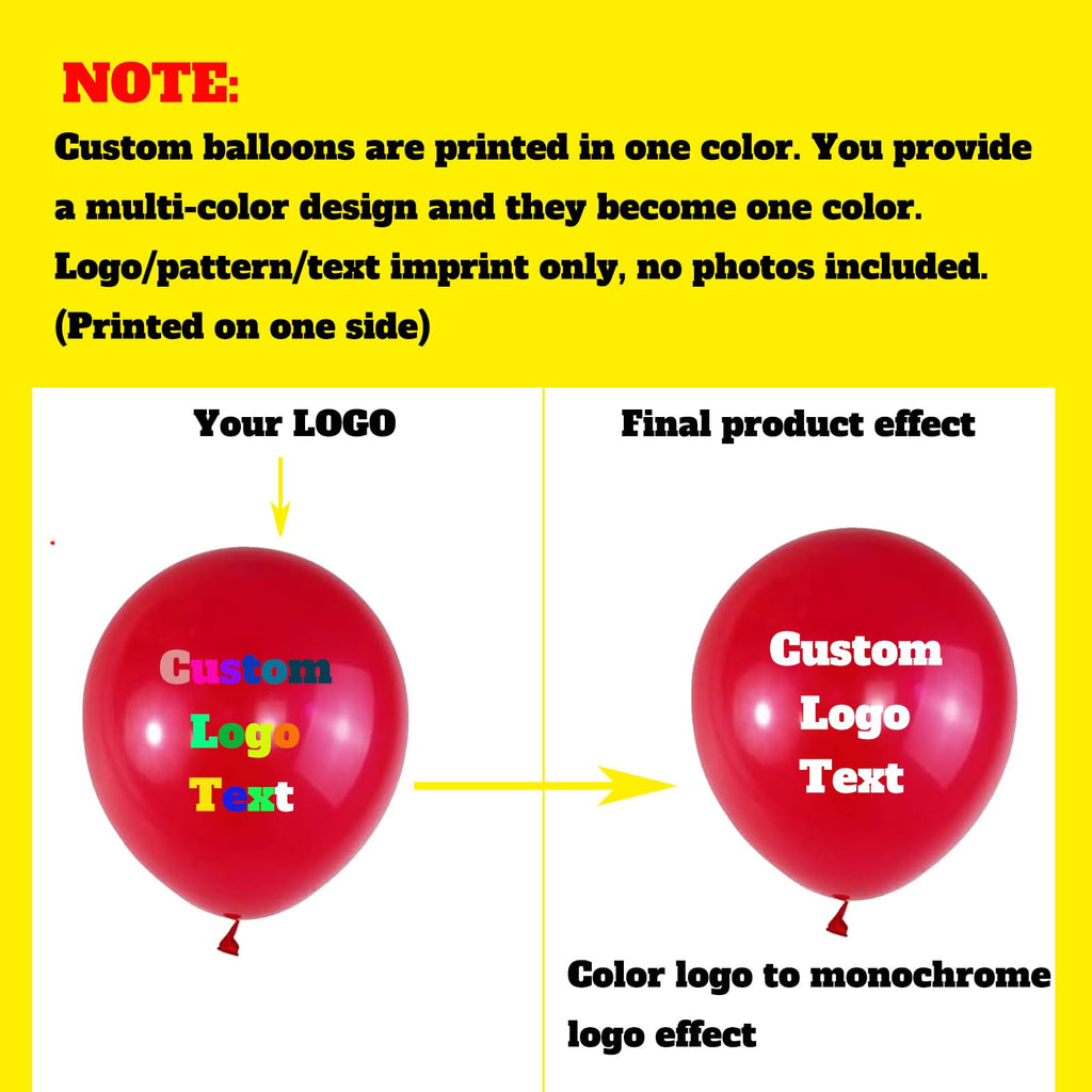 Custom Printed Balloons 1000 Pcs with Logo Photo or Text