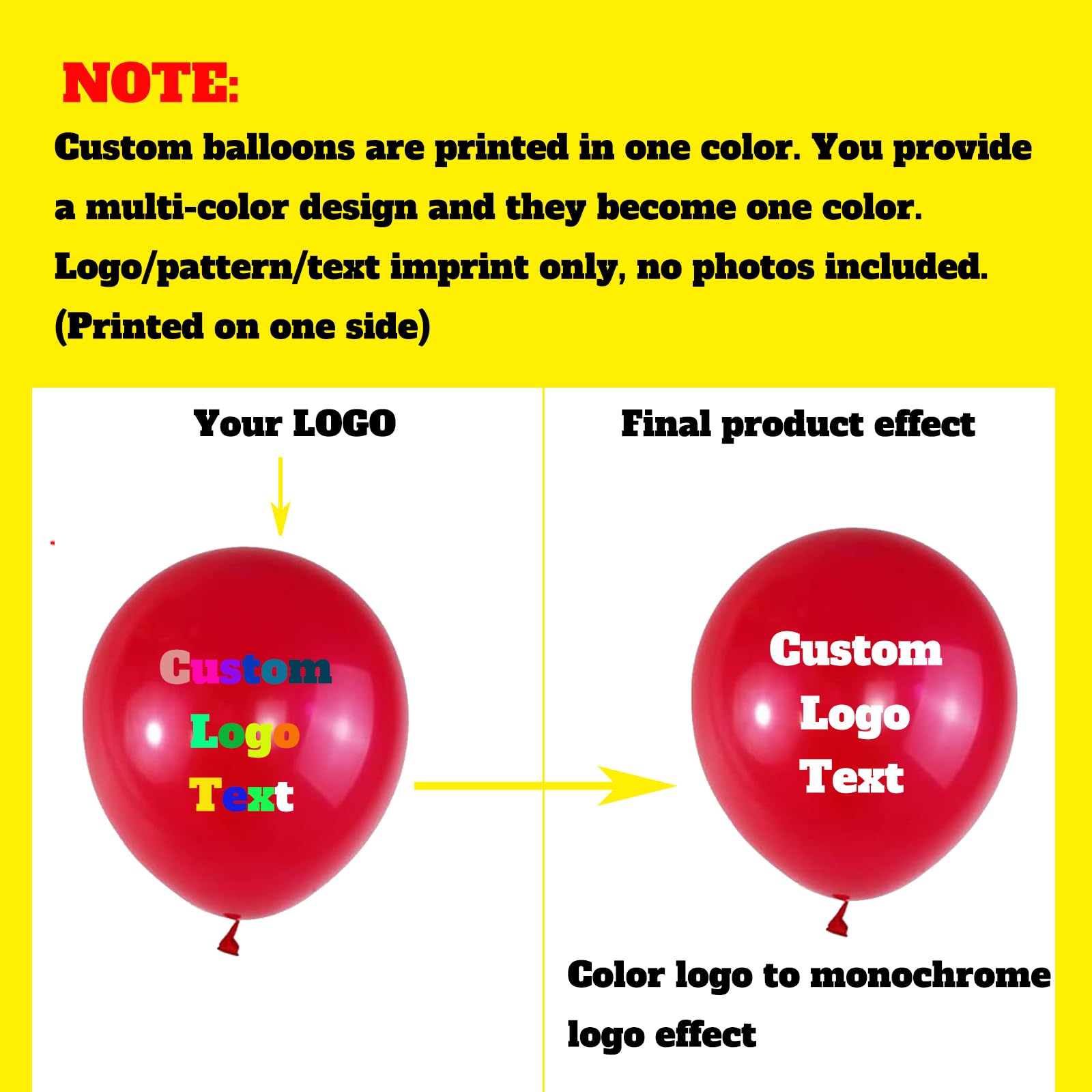 Custom Printed Balloons 1000 Pcs with Logo Photo or Text