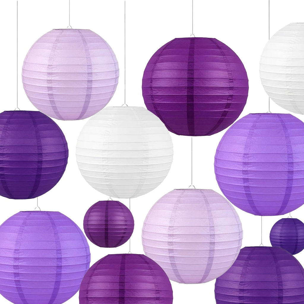 AimtoHome Paper Lanterns Set (12 Pcs) - 6/8/10 Inch