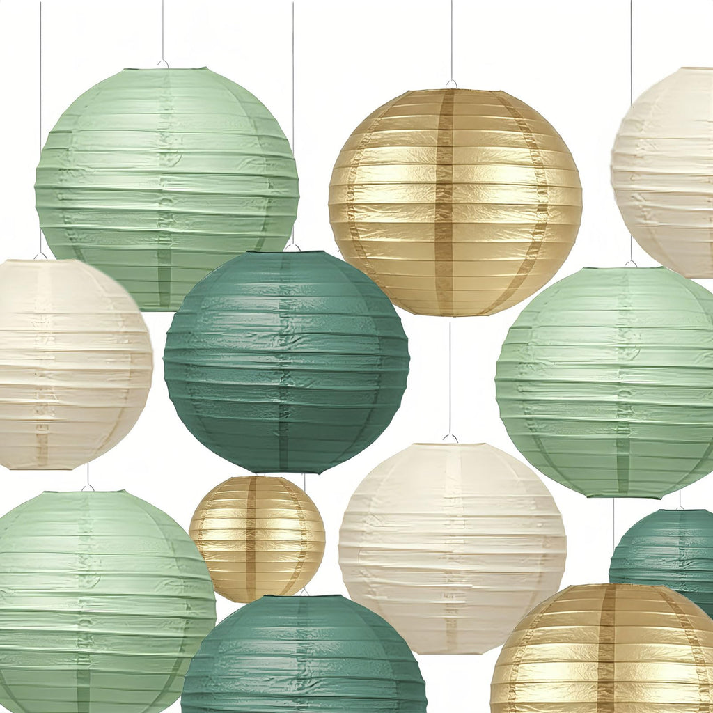 AimtoHome Paper Lanterns Set (12 Pcs) - 6/8/10 Inch