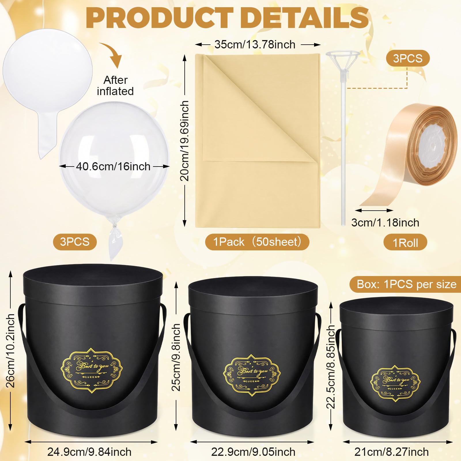 DIY Graduation Surprise Gift Box with Clear Bobo Balloons 3 Set