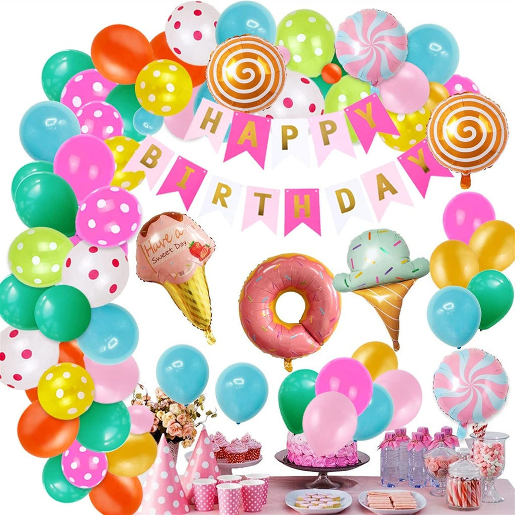 Birthday Balloon Decoration Kit with Foil Balloons Banner and Latex Balloons