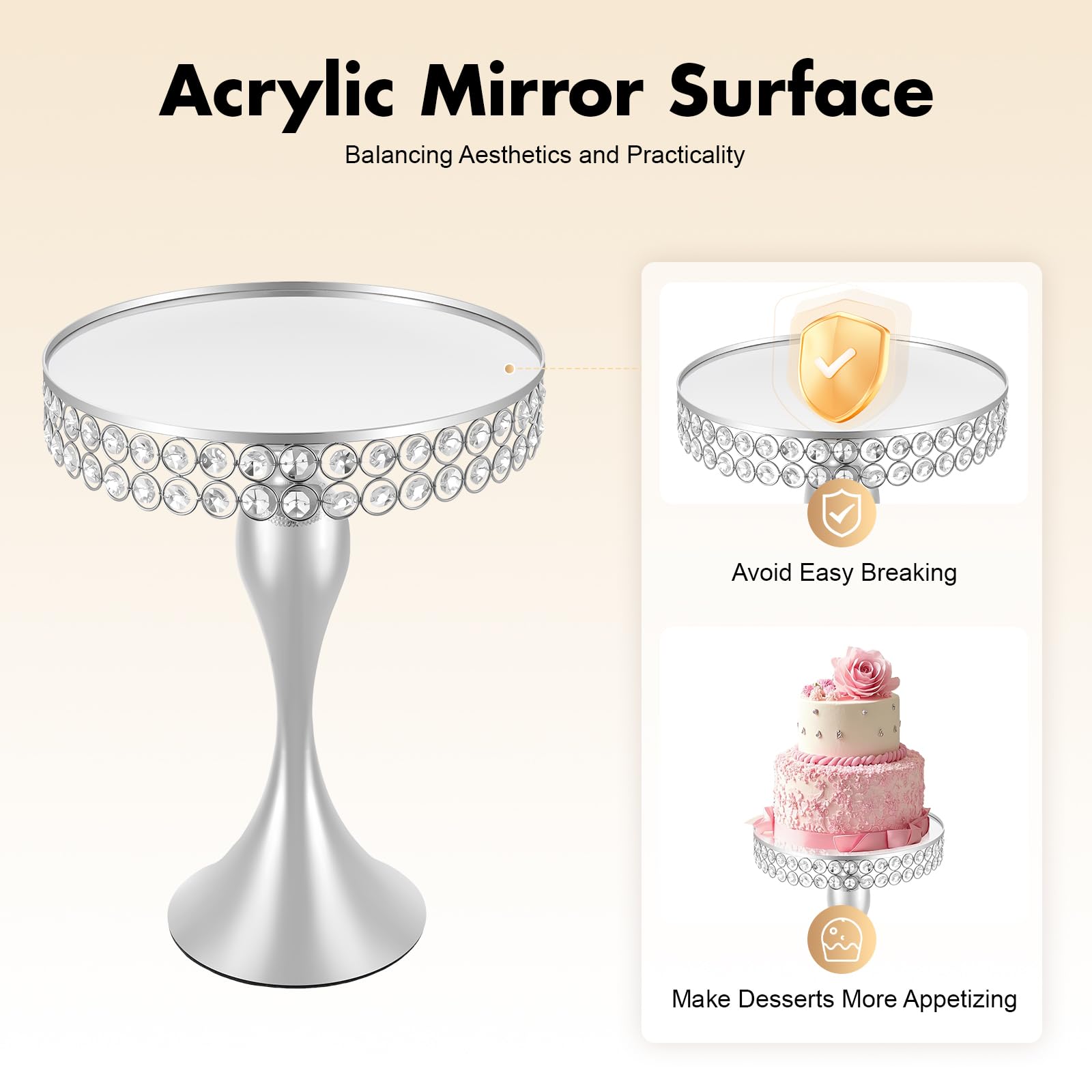 Silver Cake Stand Set 11 Piece Dessert Display Collection